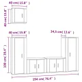 Ensemble de meubles TV 5 pcs Blanc brillant Bois d'ingénierie