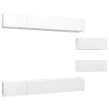 Ensemble de meuble TV 6 pcs Blanc Aggloméré