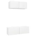 Ensemble de meuble TV 2 pcs Blanc Aggloméré