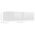 Meuble TV Blanc brillant 120x30x30 cm Aggloméré