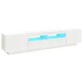 Meuble TV avec lumières LED Blanc 200x35x40 cm