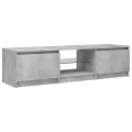 Meuble TV avec lumières LED gris béton 140x40x35,5 cm