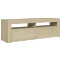 Meuble TV avec lumières LED chêne sonoma 120x35x40 cm