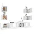 Ensemble de meubles TV 6 pcs Blanc Bois d'ingénierie