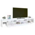 Meuble TV avec lumières LED Blanc 260x36,5x40 cm
