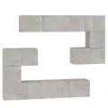 Meuble TV mural Gris béton Bois d'ingénierie