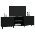 Meuble TV noir 150x30x50 cm bois d'ingénierie