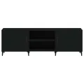 Meuble TV noir 150x30x50 cm bois d'ingénierie