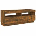 Meuble TV avec lumières LED chêne fumé 100x35x40 cm
