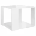 Table basse Blanc brillant 40x40x30 cm Bois d'ingénierie