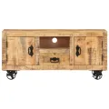 Meuble TV Bois de manguier brut 110x30x50 cm