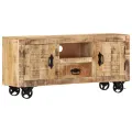 Meuble TV Bois de manguier brut 110x30x50 cm