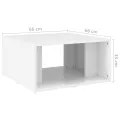 Tables basses 4 pcs Blanc brillant 33x33x33 cm Aggloméré