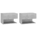Tables de chevet murales 2 pcs Gris béton