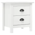 Tables de chevet Hill 2 pcs Blanc 46x35x49,5 cm Bois pin solide