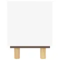 Meuble TV Blanc 105x30x40cm Bois de pin massif et rotin naturel