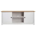 Meuble TV Blanc 120x40x50 cm Bois de pin massif Gamme Panama