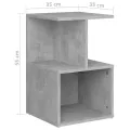 Table de chevet Gris béton 35x35x55 cm Aggloméré