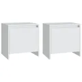 Tables de chevet 2 pcs blanc 45x34x44,5 cm bois d'ingénierie