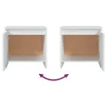 Tables de chevet 2 pcs blanc 45x34x44,5 cm bois d'ingénierie