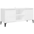 Meuble TV avec pieds en métal Blanc 103,5x35x50 cm