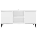 Meuble TV avec pieds en métal Blanc 103,5x35x50 cm