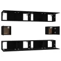 Ensemble de meubles TV 6 pcs Noir Bois d'ingénierie