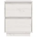Table de chevet Blanc 40x35x50 cm Bois de pin solide