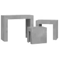 Tables basses gigognes 3 pcs Gris béton Aggloméré