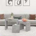 Tables basses gigognes 3 pcs Gris béton Aggloméré