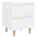 Tables de chevet pieds en pin 2 pcs Blanc brillant 40x35x50 cm