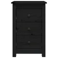 Tables de chevet 2 pcs Noir 40x35x61,5 cm Bois de pin massif