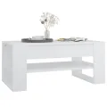 Table basse Blanc 102x55x45 cm Bois d'ingénierie