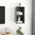 Meuble TV mural Gris brillant 37x37x72 cm Aggloméré