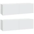 Meubles TV 2 pcs Blanc 100x30x30 cm Bois d'ingénierie