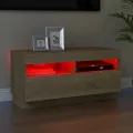 Meuble TV avec lumières LED chêne sonoma 80x35x40 cm