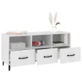 Meuble TV Blanc 102x35x50 cm Bois d'ingénierie