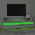 Meuble TV avec lumières LED Sonoma gris 195x35x40 cm