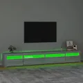 Meuble TV avec lumières LED Sonoma gris 270x35x40 cm