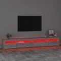 Meuble TV avec lumières LED Sonoma gris 270x35x40 cm