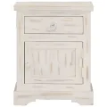 Table de chevet Blanc 40 x 30 x 50 cm Bois de manguier massif