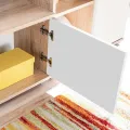 Meuble TV mural avec lumière LED Chêne sonoma et blanc