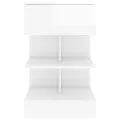 Tables de chevet 2 pcs Blanc brillant 40x35x65 cm
