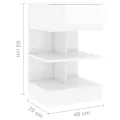 Tables de chevet 2 pcs Blanc brillant 40x35x65 cm