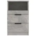 Tables de chevet 2 pcs Gris béton Bois d'ingénierie