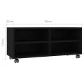 Meuble TV avec roulettes Noir 90x35x35 cm Bois d'ingénierie
