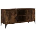 Meuble TV avec pieds en métal Chêne fumé 103,5x35x50 cm