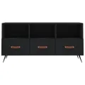 Meuble TV noir 102x36x50 cm bois d'ingénierie