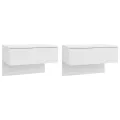 Tables de chevet murales 2 pcs Blanc brillant