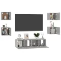 Ensemble de meubles TV 6 pcs Gris béton Aggloméré